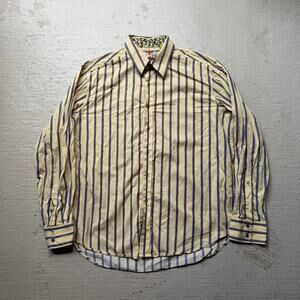 Robert Graham Yellow Striped Men's XXL Beach Button Up